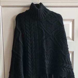 Black Knitted Poncho
